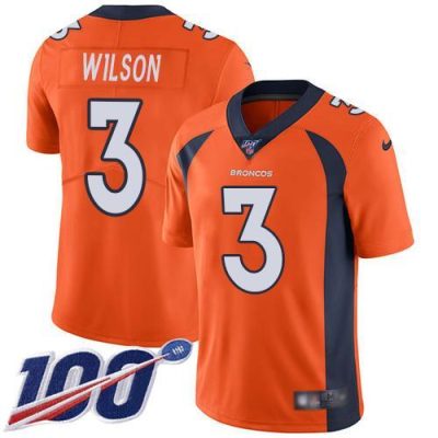 Nike Broncos #3 Russell Wilson Orange Team Color Stitched NFL 100th Season Vapor Untouchable Limited Jersey