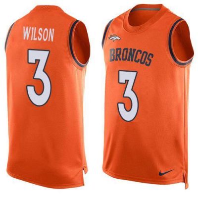 Nike Broncos #3 Russell Wilson Orange Team Color Stitched NFL Limited Tank Top Jersey