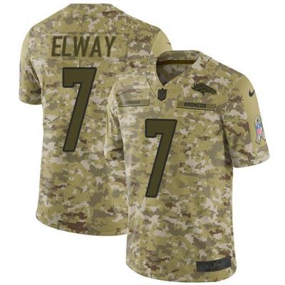 Nike Broncos #7 John Elway Camo Stitched NFL Limited 2018 Salute To Service Jersey
