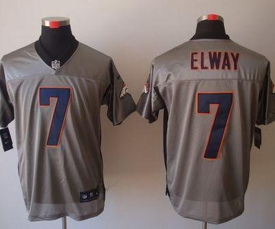 Nike Broncos #7 John Elway Grey Shadow Stitched NFL Elite Jersey