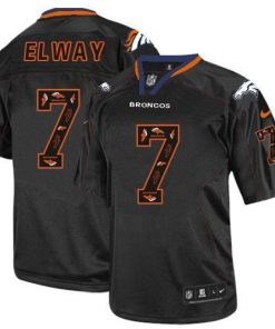 Nike Broncos #7 John Elway New Lights Out Black Stitched NFL Elite Jersey