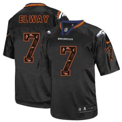 Nike Broncos #7 John Elway New Lights Out Black Stitched NFL Elite Jersey