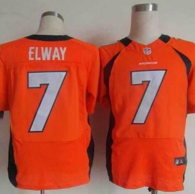 Nike Broncos #7 John Elway Orange Team Color Stitched NFL Elite Jersey