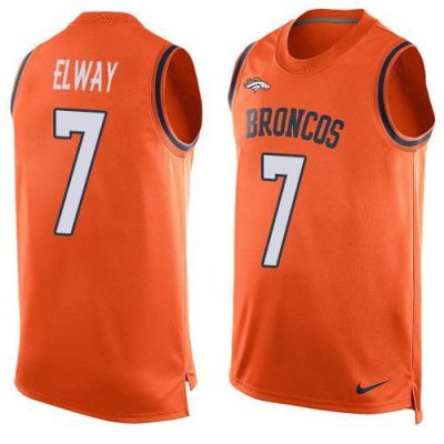 Nike Broncos #7 John Elway Orange Team Color Stitched NFL Limited Tank Top Jersey