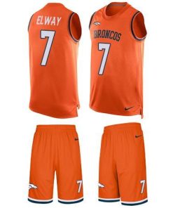 Nike Broncos #7 John Elway Orange Team Color Stitched NFL Limited Tank Top Suit Jersey
