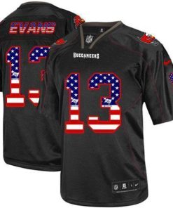 Nike Buccaneers #13 Mike Evans Black Stitched USA Flag Fashion Jersey