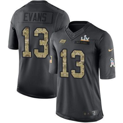 Nike Buccaneers #13 Mike Evans Black Super Bowl LV Bound Stitched NFL Limited 2016 Salute To Service Jersey