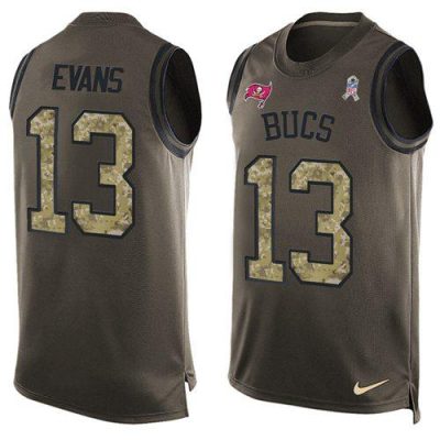 Nike Buccaneers #13 Mike Evans Green Stitched NFL Limited Salute To Service Tank Top Jersey