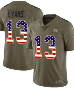 Nike Buccaneers #13 Mike Evans Olive/USA Flag Stitched NFL Limited 2017 Salute To Service Jersey