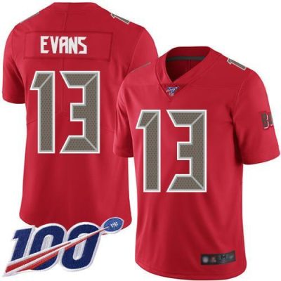 Nike Buccaneers #13 Mike Evans Red Stitched NFL Limited Rush 100th Season Jersey