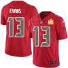 Nike Buccaneers #13 Mike Evans Red Super Bowl LV Champions Patch Stitched NFL Limited Rush Jersey