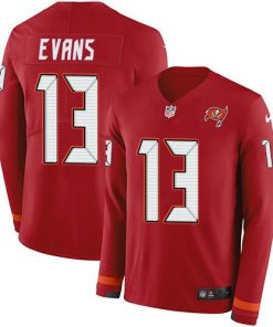 Nike Buccaneers #13 Mike Evans Red Team Color Stitched NFL Limited Therma Long Sleeve Jersey