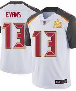 Nike Buccaneers #13 Mike Evans White Super Bowl LV Champions Patch Stitched NFL Vapor Untouchable Limited Jersey