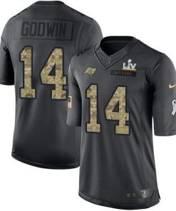 Nike Buccaneers #14 Chris Godwin Black Super Bowl LV Bound Stitched NFL Limited 2016 Salute To Service Jersey