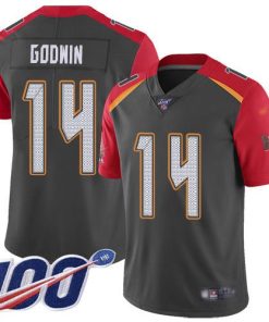 Nike Buccaneers #14 Chris Godwin Gray Stitched NFL Limited Inverted Legend 100th Season Jersey