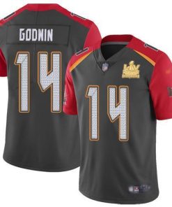 Nike Buccaneers #14 Chris Godwin Gray Super Bowl LV Champions Patch Stitched NFL Limited Inverted Legend Jersey