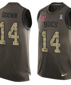 Nike Buccaneers #14 Chris Godwin Green Stitched NFL Limited Salute To Service Tank Top Jersey
