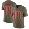 Nike Buccaneers #14 Chris Godwin Olive Stitched NFL Limited 2017 Salute To Service Jersey