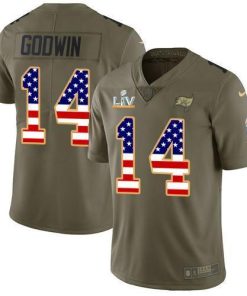 Nike Buccaneers #14 Chris Godwin Olive/USA Flag Super Bowl LV Bound Stitched NFL Limited 2017 Salute To Service Jersey