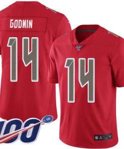 Nike Buccaneers #14 Chris Godwin Red Stitched NFL Limited Rush 100th Season Jersey