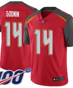 Nike Buccaneers #14 Chris Godwin Red Team Color Stitched NFL 100th Season Vapor Untouchable Limited Jersey