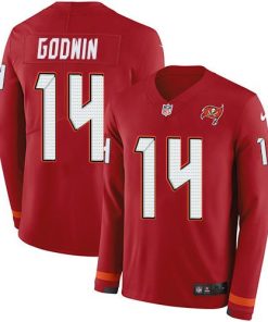 Nike Buccaneers #14 Chris Godwin Red Team Color Stitched NFL Limited Therma Long Sleeve Jersey
