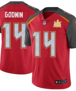 Nike Buccaneers #14 Chris Godwin Red Team Color Super Bowl LV Champions Patch NFL Vapor Untouchable Limited Jersey