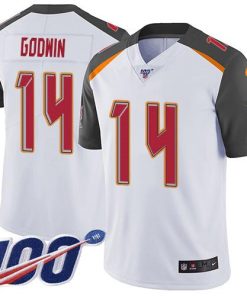 Nike Buccaneers #14 Chris Godwin White Stitched NFL 100th Season Vapor Untouchable Limited Jersey