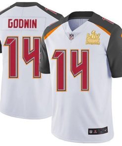 Nike Buccaneers #14 Chris Godwin White Super Bowl LV Champions Patch Stitched NFL Vapor Untouchable Limited Jersey