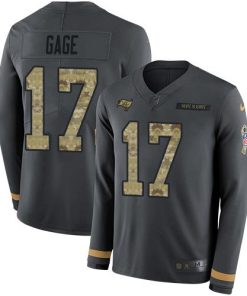 Nike Buccaneers #17 Russell Gage Anthracite Salute To Service Stitched NFL Limited Therma Long Sleeve Jersey