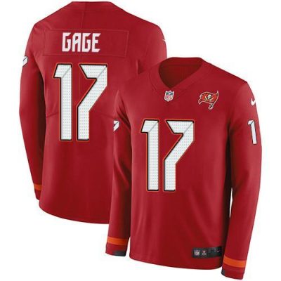 Nike Buccaneers #17 Russell Gage Red Team Color Stitched NFL Limited Therma Long Sleeve Jersey