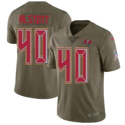 Nike Buccaneers #40 Mike Alstott Olive Stitched NFL Limited 2017 Salute To Service Jersey