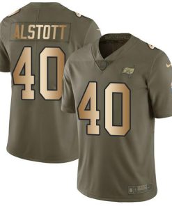Nike Buccaneers #40 Mike Alstott Olive/Gold Stitched NFL Limited 2017 Salute To Service Jersey
