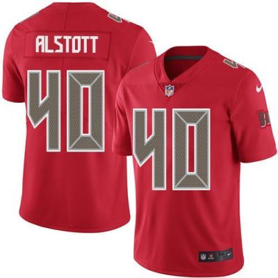 Nike Buccaneers #40 Mike Alstott Red Stitched NFL Limited Rush Jersey