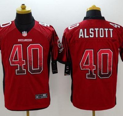 Nike Buccaneers #40 Mike Alstott Red Team Color Stitched Drift Fashion Jersey