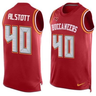 Nike Buccaneers #40 Mike Alstott Red Team Color Stitched NFL Limited Tank Top Jersey