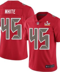 Nike Buccaneers #45 Devin White Red Super Bowl LV Bound Stitched NFL Limited Rush Jersey
