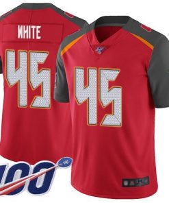 Nike Buccaneers #45 Devin White Red Team Color Stitched NFL 100th Season Vapor Limited Jersey