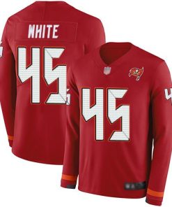 Nike Buccaneers #45 Devin White Red Team Color Stitched NFL Limited Therma Long Sleeve Jersey