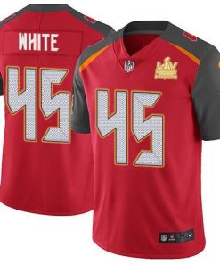 Nike Buccaneers #45 Devin White Red Team Color Super Bowl LV Champions Patch NFL Vapor Untouchable Limited Jersey