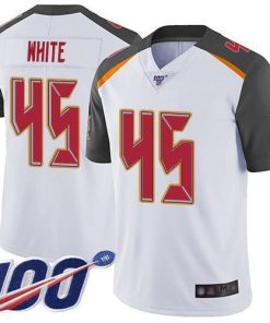 Nike Buccaneers #45 Devin White White Stitched NFL 100th Season Vapor Limited Jersey