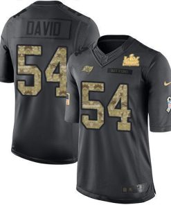 Nike Buccaneers #54 Lavonte David Black Super Bowl LV Champions Patch NFL Limited 2016 Salute To Service Jersey