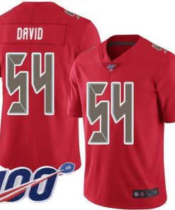 Nike Buccaneers #54 Lavonte David Red Stitched NFL Limited Rush 100th Season Jersey
