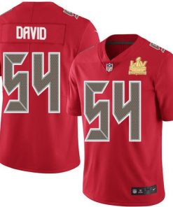 Nike Buccaneers #54 Lavonte David Red Super Bowl LV Champions Patch Stitched NFL Limited Rush Jersey