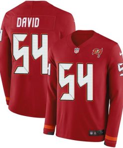 Nike Buccaneers #54 Lavonte David Red Team Color Stitched NFL Limited Therma Long Sleeve Jersey