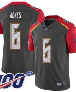 Nike Buccaneers #6 Julio Jones Gray Stitched NFL Limited Inverted Legend 100th Season Jersey
