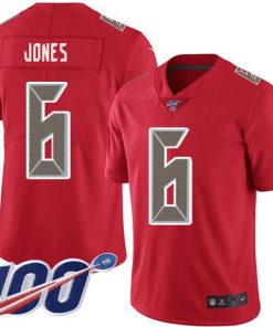 Nike Buccaneers #6 Julio Jones Red Stitched NFL Limited Rush 100th Season Jersey