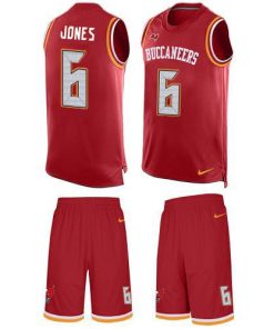 Nike Buccaneers #6 Julio Jones Red Team Color Stitched NFL Limited Tank Top Suit Jersey