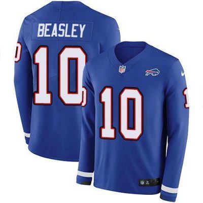 Buffalo Bills #10 Cole Beasley Royal Blue Team Color Stitched NFL Limited Therma Long Sleeve Jersey