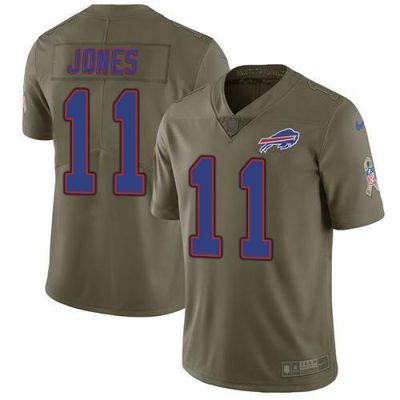 Buffalo Bills #11 Zay Jones Olive Stitched NFL Limited 2017 Salute To Service Jersey